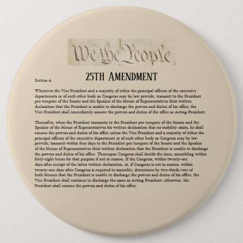 We the People 25th Amendment Constitution Resist Button