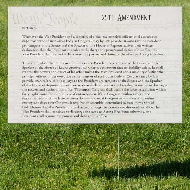 We the People 25th Amendment Constitution Resist Yard Sign (Insitu)