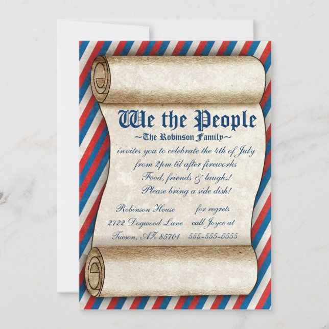 We the People 4th of July Party Invitations (Front)