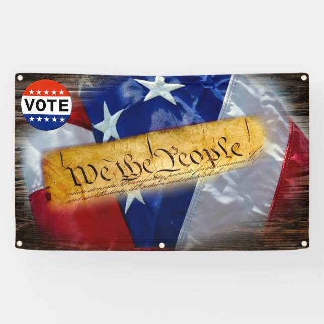 We The People American Constitution Vote Banner (Horizontal)