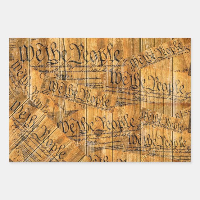 We The People American Constitution Wrapping Paper Sheets (Front)