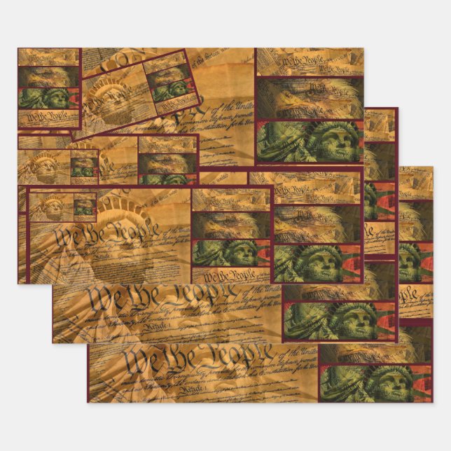 We The People American Constitution  Wrapping Paper Sheets (Set)