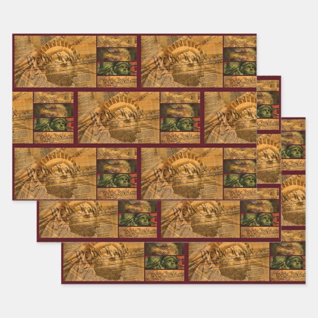 We The People American Constitution  Wrapping Paper Sheets (Set)