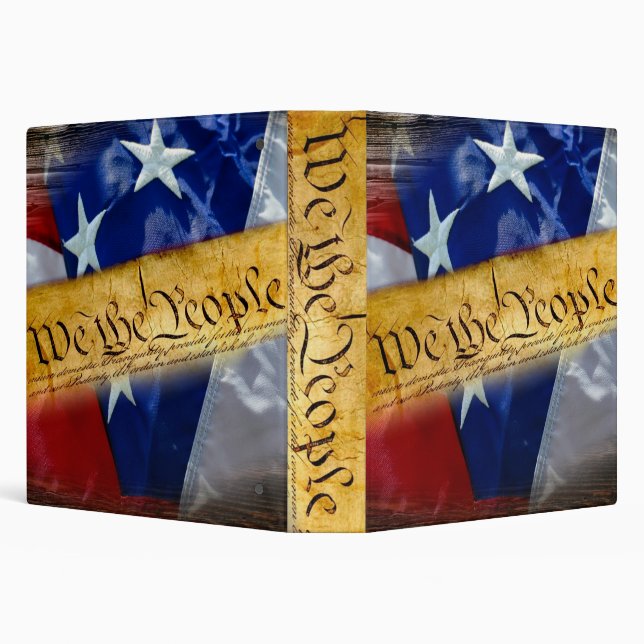 We The People American Flag 3 Ring Binder (Background)