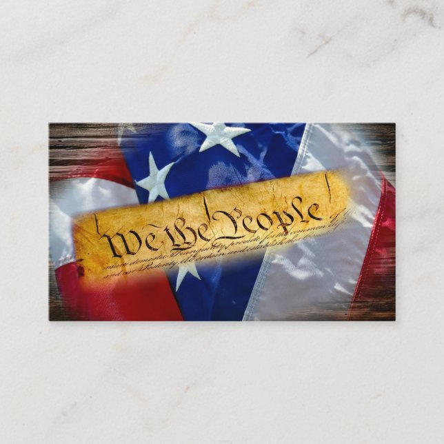 We The People American Flag Business Card (Front)
