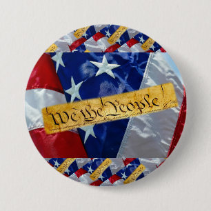 We The People American Flag Button
