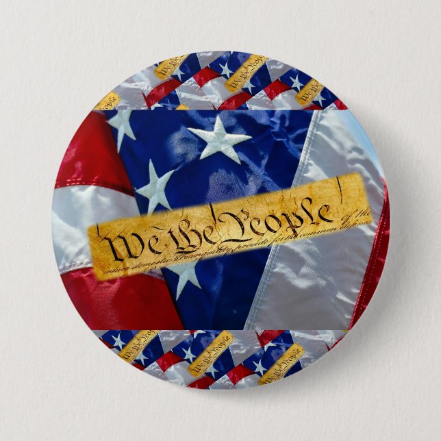 We The People American Flag Button (Front)