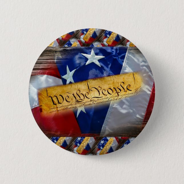 We The People American Flag Button (Front)