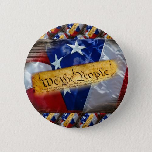 We The People American Flag Button