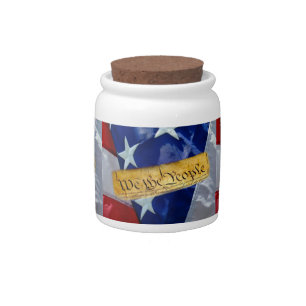 We The People American Flag Candy Jar