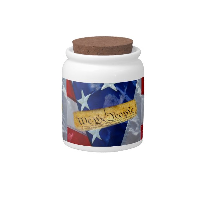 We The People American Flag Candy Jar (Front)