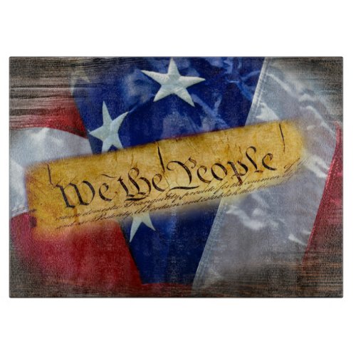 We The People American Flag Cutting Board