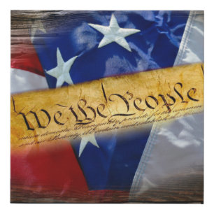 We The People American Flag Faux Canvas Print