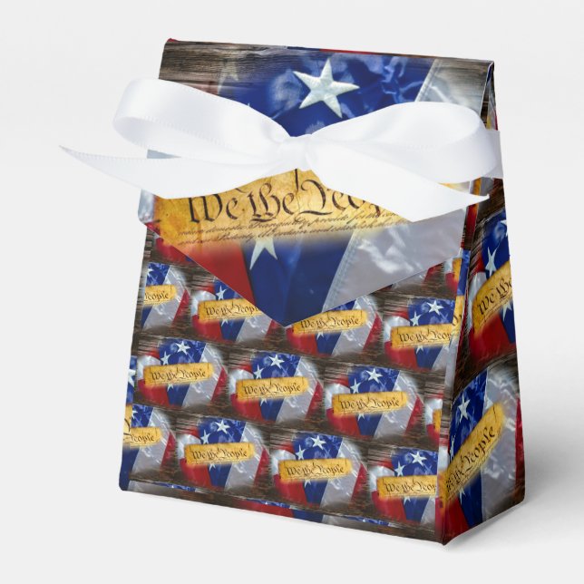 We The People American Flag Favor Boxes (Front Side)