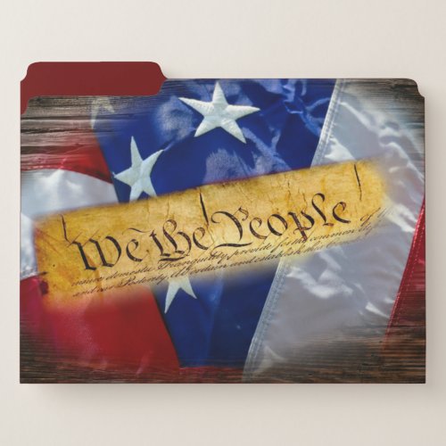We The People American Flag File Folder