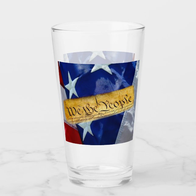 We The People American Flag Glass (Front)