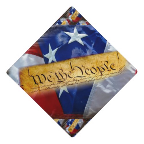 We The People American Flag Graduation Cap Topper