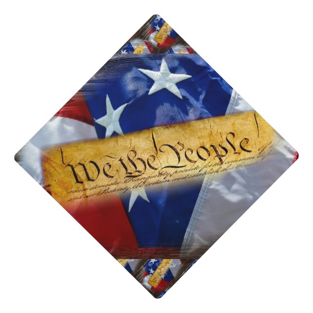 We The People American Flag Graduation Cap Topper (Front)