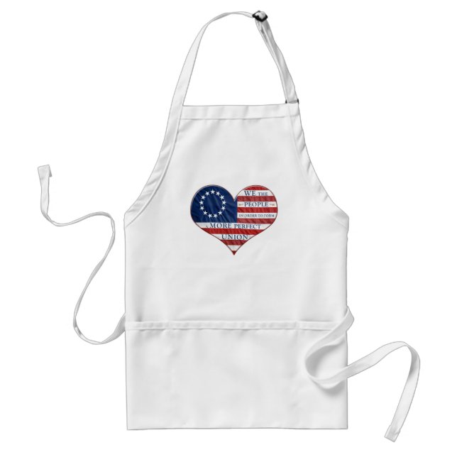 We The People American Flag Heart Adult Apron (Front)