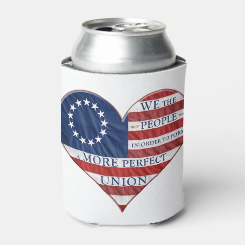 We The People American Flag Heart Can Cooler
