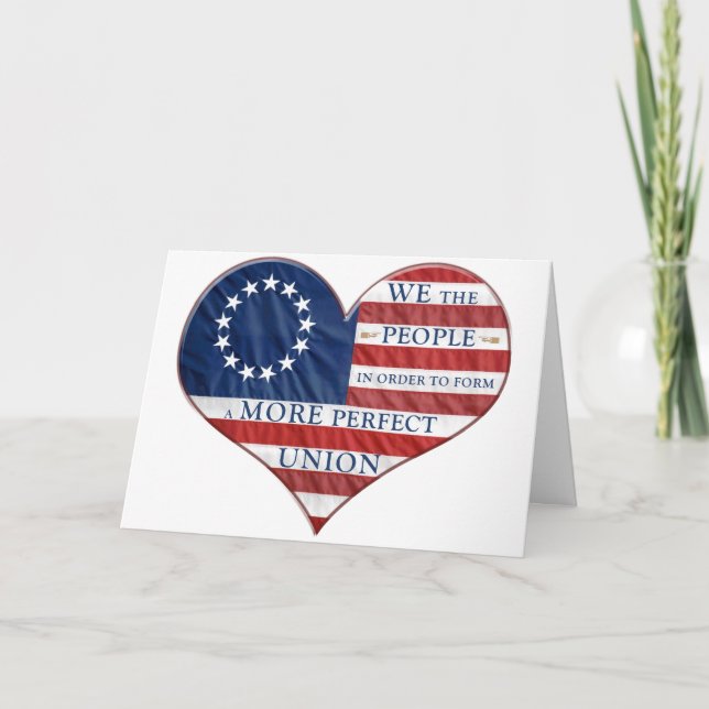 We The People American Flag Heart Card (Front)