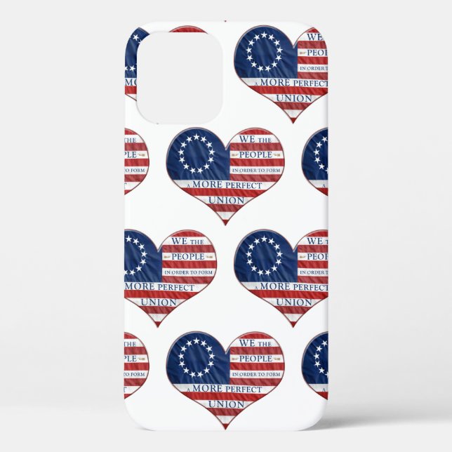 We The People American Flag Heart Case-Mate iPhone Case (Back)