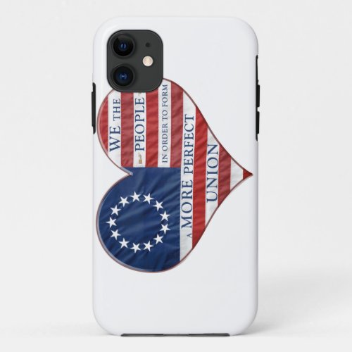 We The People American Flag Heart iPhone 11 Case