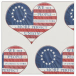We The People American Flag Heart Fabric