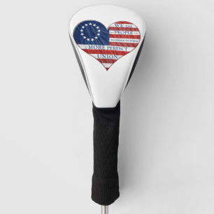 We The People American Flag Heart Golf Head Cover