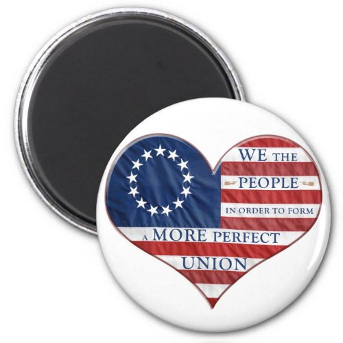 We The People American Flag Heart Magnet