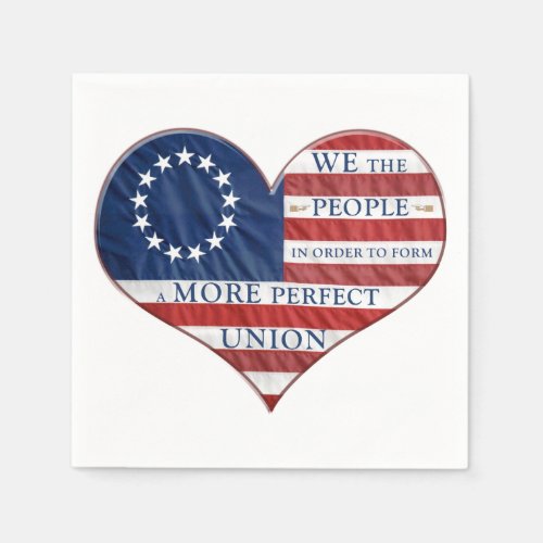We The People American Flag Heart Napkins