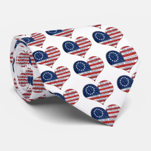 We The People American Flag Heart Neck Tie