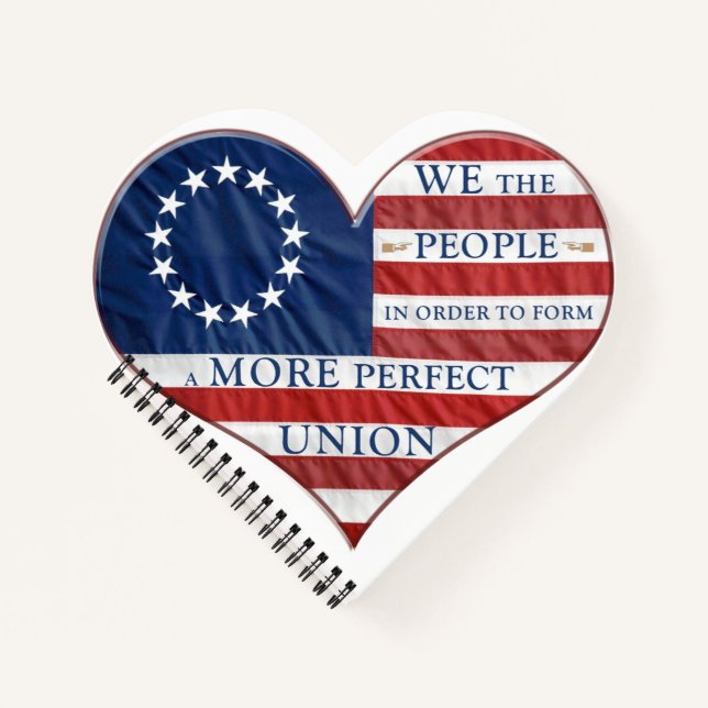 We The People American Flag Heart Notebook (Front)