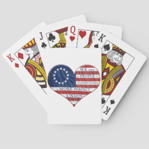 We The People American Flag Heart Poker Cards