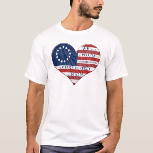We The People American Flag Heart T_Shirt