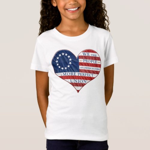 We The People American Flag Heart T_Shirt
