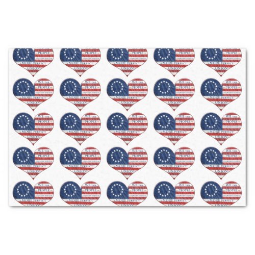 We The People American Flag Heart Tissue Paper