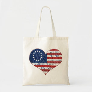 We The People American Flag Heart Tote Bag