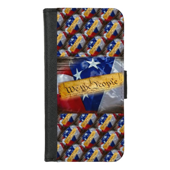 We The People American Flag iPhone Wallet Case (Front)