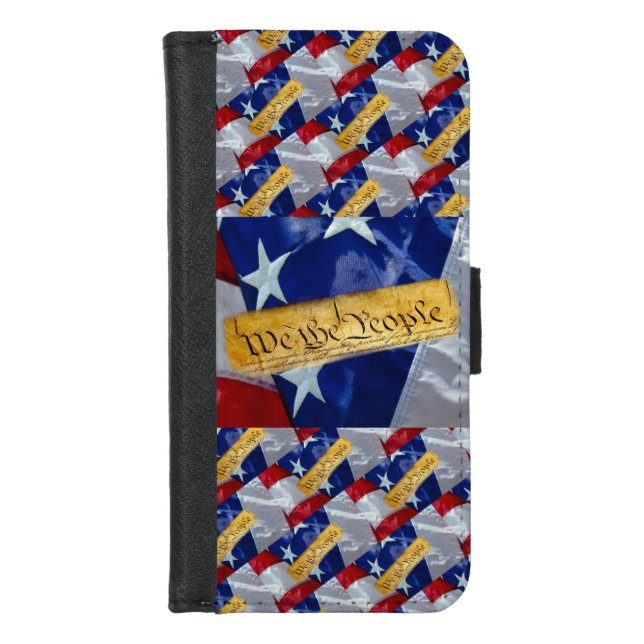 We The People American Flag iPhone Wallet Case (Front)