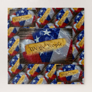 We The People American Flag Jigsaw Puzzle