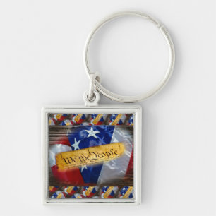We The People American Flag Keychain