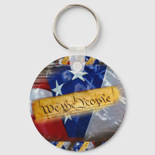 We The People American Flag Keychain