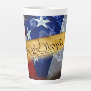 We The People American Flag Latte Mug