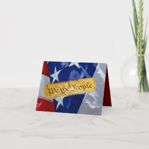 We The People American Flag Letterpress Thank You Card