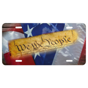 We The People American Flag License Plate