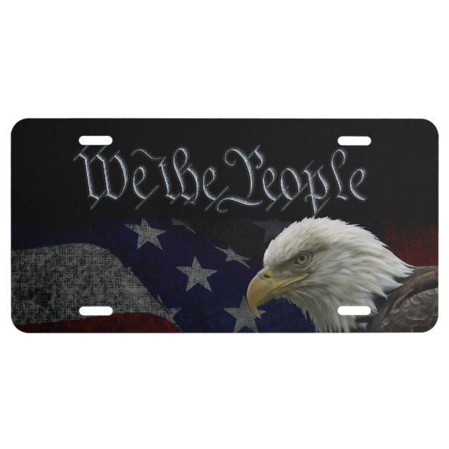 We The People American Flag License Plate (Front)