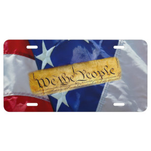 We The People American Flag License Plate