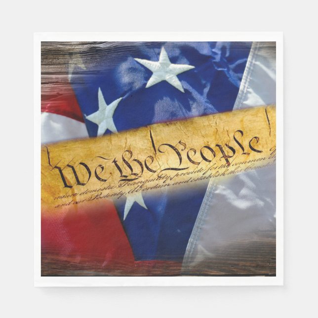 We The People American Flag Napkins (Front)