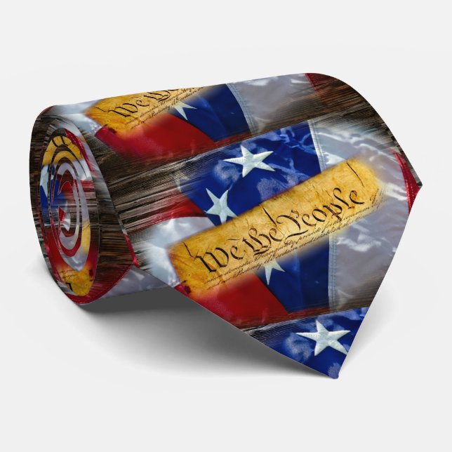 We The People American Flag Neck Tie (Rolled)